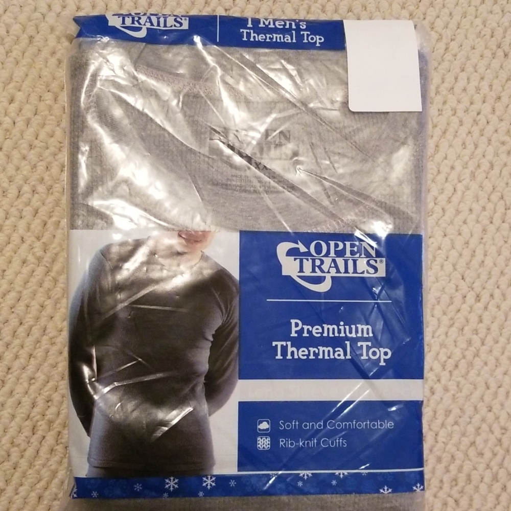 NWT Mens Open Trails Thermal Long Underwear Shirt